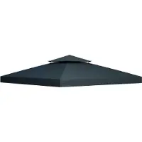 Youjia Cubierta de repuesto, tipo pabellón, de 3x3 metros, para pabellón de metal, pabellón de jardín, carpa para fiestas o carpa de jardín, fabricada en poliéster de color gris antracita