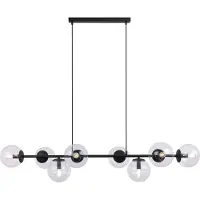 Light11 HOME Lámpara colgante Siena, color negro, con 8 pantallas de cristal transparente, casquillo E14