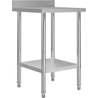 Syfax Mesa trabajo cocina y salpicadero acero inoxidable 60x60x93 cm