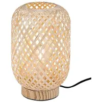 Rabalux 74016, lámpara de mesa Alinafe, casquillo E14, madera, forma redonda, estilo escandinavo, diámetro 155 mm