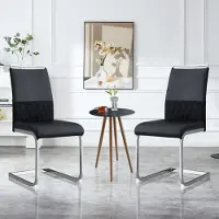 Sweiko Silla comedor , modelo "Freischwinger" (juego de 2 unidades), con asiento acolchado, estructura de metal. Capacidad de carga: hasta 150 kg
