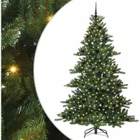 Syfax Árbol de Navidad artificial, plegable, color verde, 210 cm, fabricado en PVC y acero