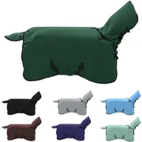 vidaXL Manta para caballo, color verde oscuro, 85 cm, de poliéster y forro polar