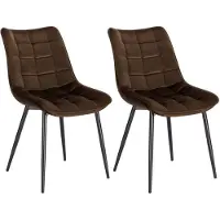 Merkloos Sillas de comedor Bolt Edge – Tela de terciopelo marrón/burdeos. Sillas tipo "cuenco" – Juego de 2, 4 o 6 – Modernas y cómodas