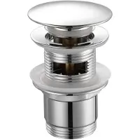 Hak Conjunto de desagüe Aqualine de 5/4", tipo "clic-clac", con tapón grande, para diámetros de 30-45 mm, acabado en cromo