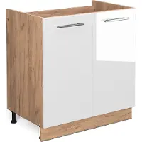 Vicco Armario bajo para fregadero Fame-Line Blanco alto brillo 80 cm sin encimera, Model 38342