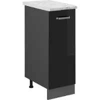 Vicco Armario de farmacia R-Line Negro brillo intenso 30 cm ET Mármol, Model 46894