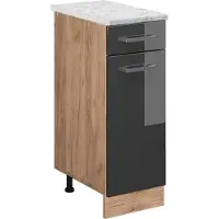 Vicco Mueble bajo de cocina R-Line Antracita alto brillo 30 cm ET Mármol, Model 46479