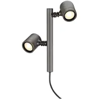 SLV 233185 NEW MYRA 2: 2 cabezales de iluminación, color antracita, casquillo GU10, máximo 2 x 4W, grado de protección IP44