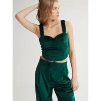 4TAILORS Top 'Scarlet' verde oscuro