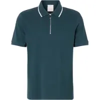 Calvin Klein Ss Tipped Zip Pique Dark Teal Talla: M | Polos Outlet | Hombre | Cian
