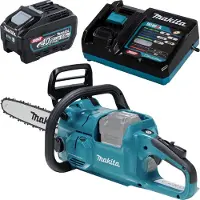 Makita Sierra de cadena inalámbrica UC025GT101, 40V máx. / Incluye: 1 batería BL4050F de 5,0 Ah + cargador rápido DC40RA