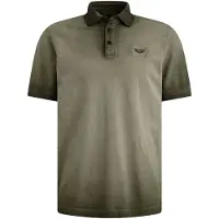 PME Legend Camiseta 'Polo shirt with cold-dye wash and flight pocket' verde
