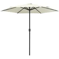 Syfax Sombrilla de jardín con palo aluminio blanco arena 270x246 cm
