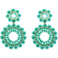 IZIA Pendientes turquesa / oro