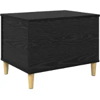 vidaXL Mesita de noche, color negro, aspecto de roble, 60 x 44,5 x 45 cm, material de madera