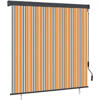 vidaXL : Rollo de tela y aluminio, color amarillo y azul, 180 x 250 cm