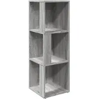Syfax Mueble de esquina madera contrachapada gris Sonoma 33x33x100 cm