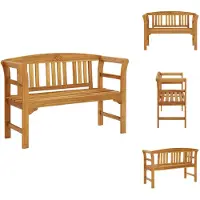 vidaXL Banco de jardín de 114 cm, madera maciza de acacia - Bancos de jardín