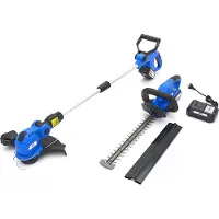 HBM Conjunto de cortasetos y desbrozadora 20V- 4.0Ah, incluyendo 2 baterías