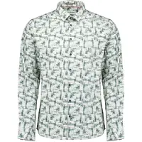 No-excess Shirt Stretch Allover Printed Seablue Talla: L | Camisas Casuales Outlet | Hombre | Azul