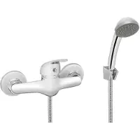 Invena | Grifo de ducha Mitris - Mezclador monomando - Montaje en pared - Cuerpo de mezclador cerámico de 35 mm - Cromo