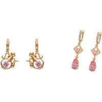 Faina Pendientes oro / lila claro / rosa