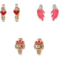 Faina Pendientes oro / frambuesa / rojo / transparente