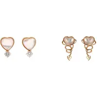 Faina Pendientes oro / blanco perla