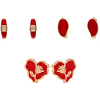 Faina Pendientes oro / rojo