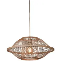Good&Mojo Lámpara colgante Maui, color natural, Ø 50 cm, bambú, E27
