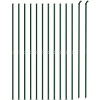 vidaXL Valla de malla metálica con base anclada, color verde, 1,1 x 25 metros