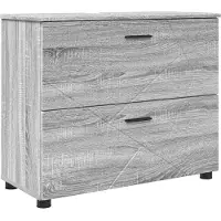 vidaXL Juego de muebles de baño, 4 piezas, color gris Sonoma, 35 x 30 x 192 cm