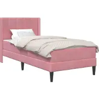 vidaXL Estructura de cama con colchón y cabecero rosa, 80 x 200 cm, de terciopelo ()