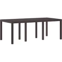 vidaXL Mesa de jardín , color marrón, 200 x 100 x 73 cm, fabricada en polirratán