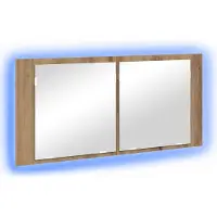 vidaXL Espejo con armario LED, estilo "Artisan Roble", 100 x 12 x 45 cm