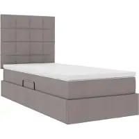 vidaXL Cama con almacenamiento LED y colchón, color taupe, 100 x 200 cm, tapizada