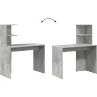 vidaXL Escritorio, color gris hormigón, 102 x 50 x 124 cm, material de madera