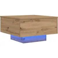 vidaXL , mesa auxiliar de estilo artesanal, roble, 55 x 55 x 31 cm, material de madera