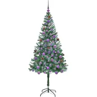 vidaXL Árbol de Navidad artificial, color verde, 180 cm, fabricado en PVC y acero