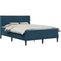 vidaXL Estructura de cama con colchón y cabecero, color azul, 140 x 190 cm, tapizada en terciopelo