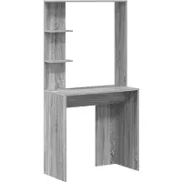 vidaXL : Escritorio con estantería y espacio de almacenamiento con puerta, 2 unidades, color gris Sonoma