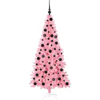 vidaXL Árbol de Navidad rosa, 180 cm, PVC