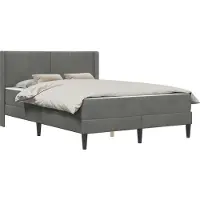 vidaXL Estructura de cama con colchón, color gris oscuro, 140 x 190 cm, tapizada en terciopelo