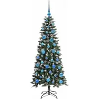 vidaXL Árbol de Navidad artificial, color verde, 150 cm, fabricado con PVC, plástico y acero