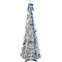 vidaXL Árbol de Navidad artificial, blanco, 180 cm, de PVC