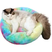 Surtep Cama para perros Jenny, diseño arcoíris oscuro, tamaño 2XL