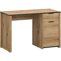 Mebelbos Escritorio Helix de 120x78x55 cm con base metálica y cajón, ideal para el estudio o la oficina, en madera de roble