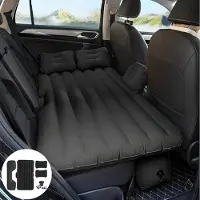HDeye Colchón inflable de alta densidad para dormir – Colchón de aire portátil con 2 almohadas y bomba de 12V, color negro