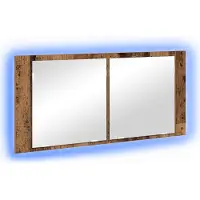 vidaXL Espejo con armario, estilo vintage, 100 x 12 x 45 cm, material de madera